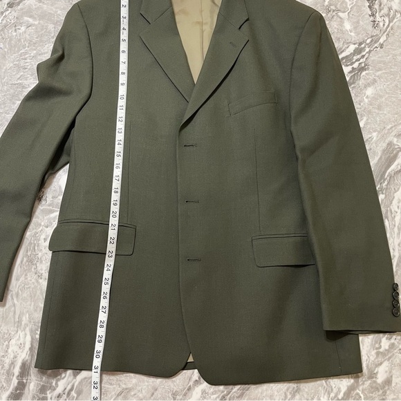 FRANCO TASSI Made in Canada Vintage Wool Blazer Olive Green Size 46 R Dawahares - Picture 7 of 13